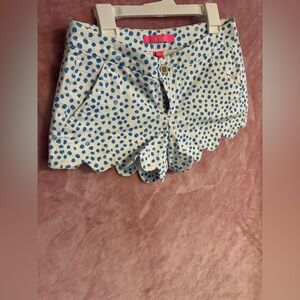 Lilly Pulitzer Blue and White Polka Dot Shorts
